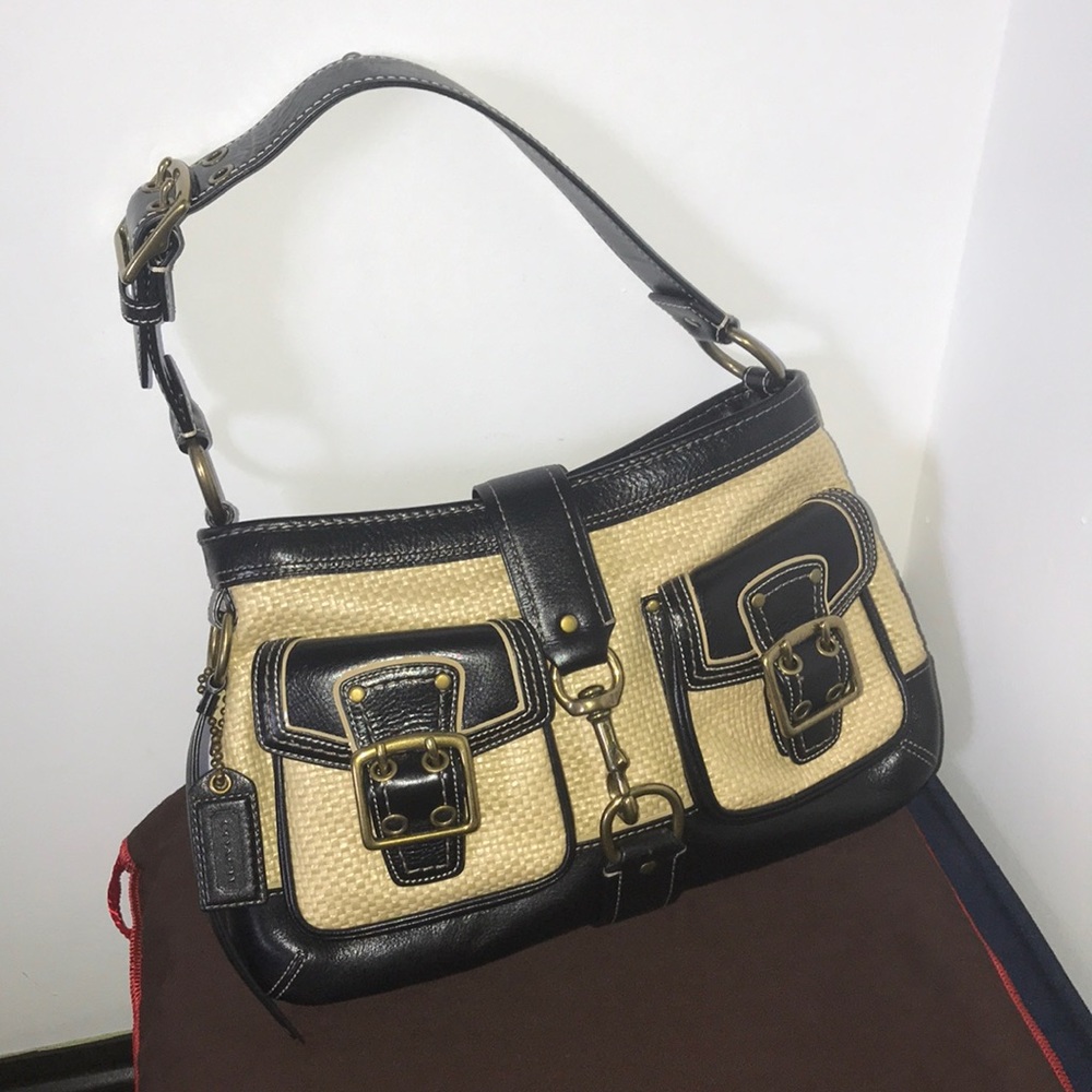 Coach L05K-105 Legacy Straw Black Tote